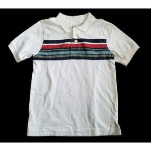 GYMBOREE White with Stripes Short Sleeved Polo Top Boys Size 5